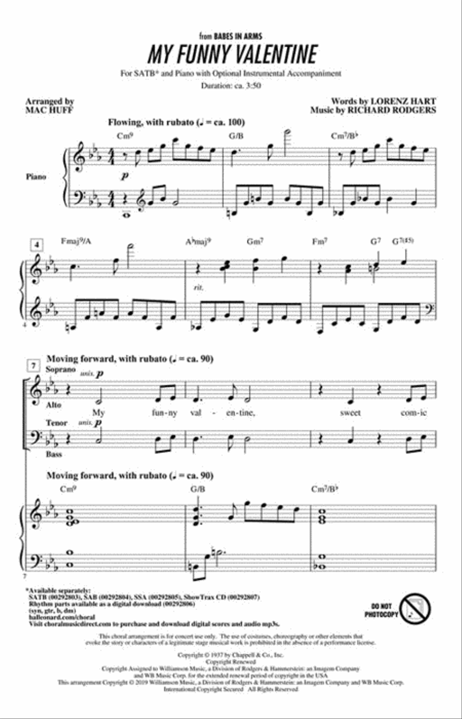 My Funny Valentine My Funny Valentine Choir scores gallery preview page 2