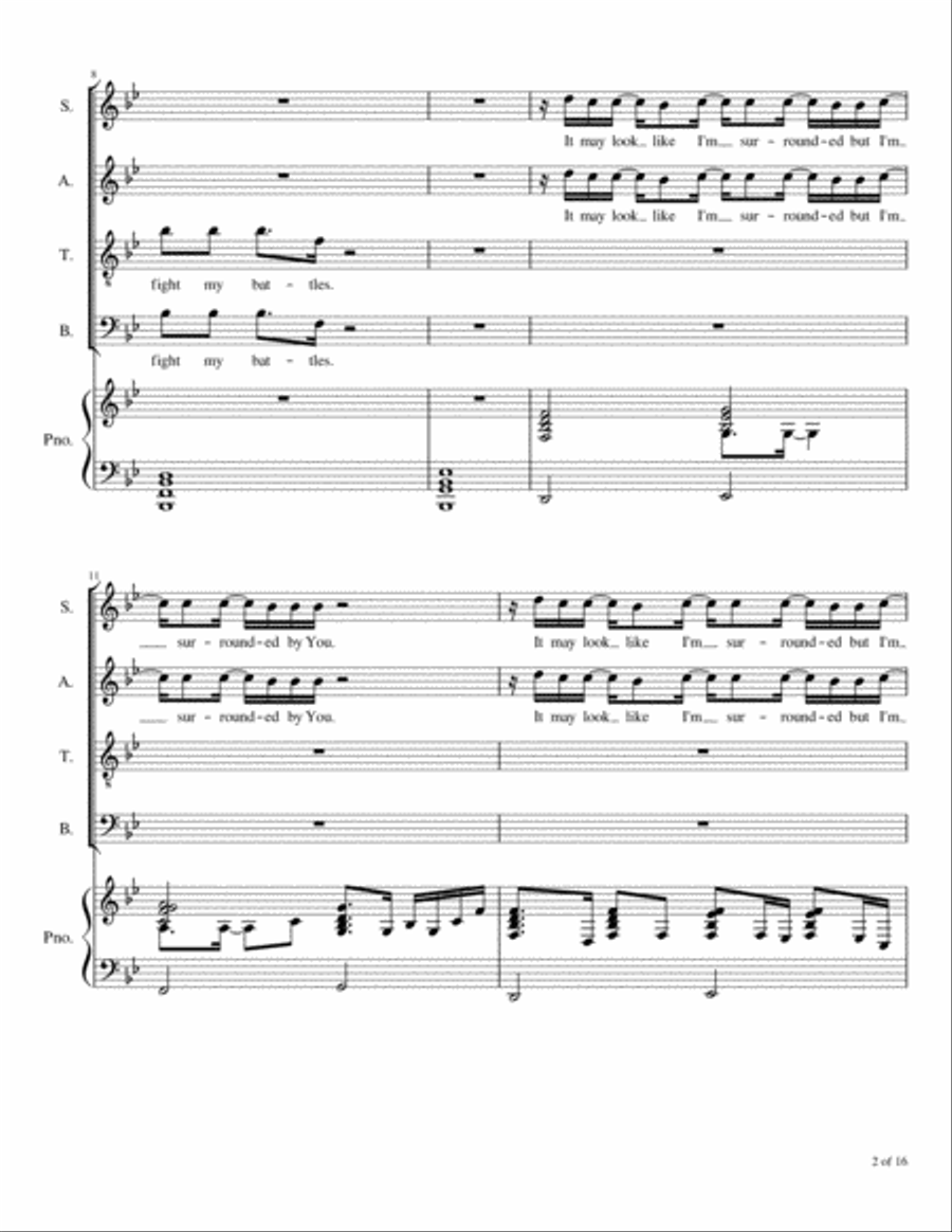 Surrounded (fight My Battles) 4-Part scores gallery preview page 3