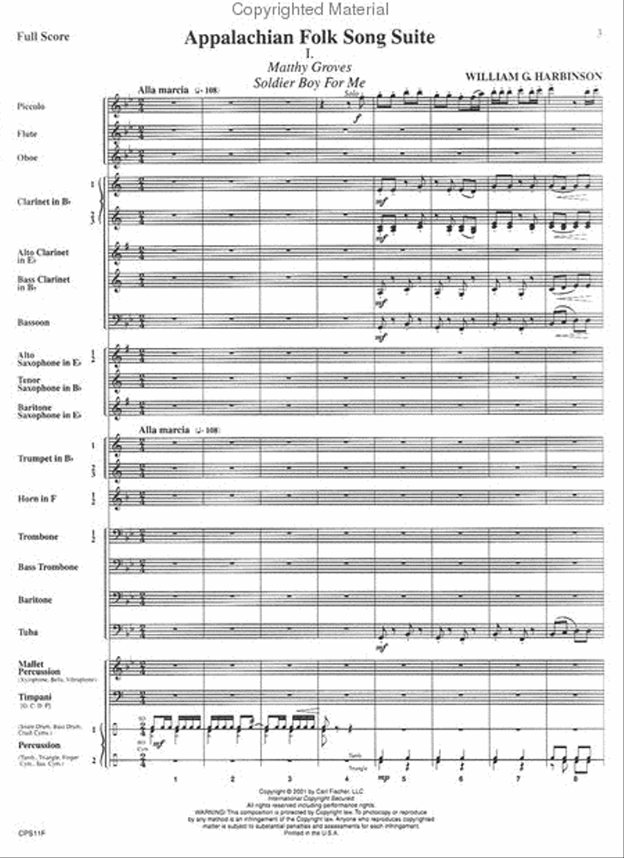 Appalachian Folk Song Suite Concert Band scores gallery preview page 2