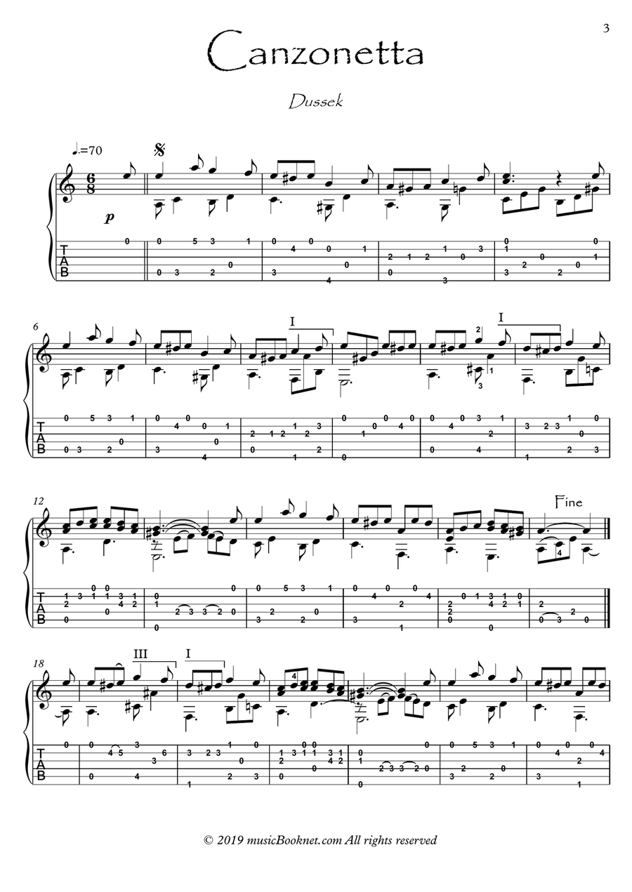 Romantic Guitar solos Acoustic Guitar scores gallery preview page 3