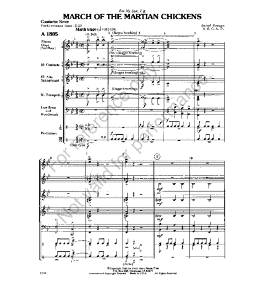 March of the Martian Chickens Concert Band scores gallery preview page 2
