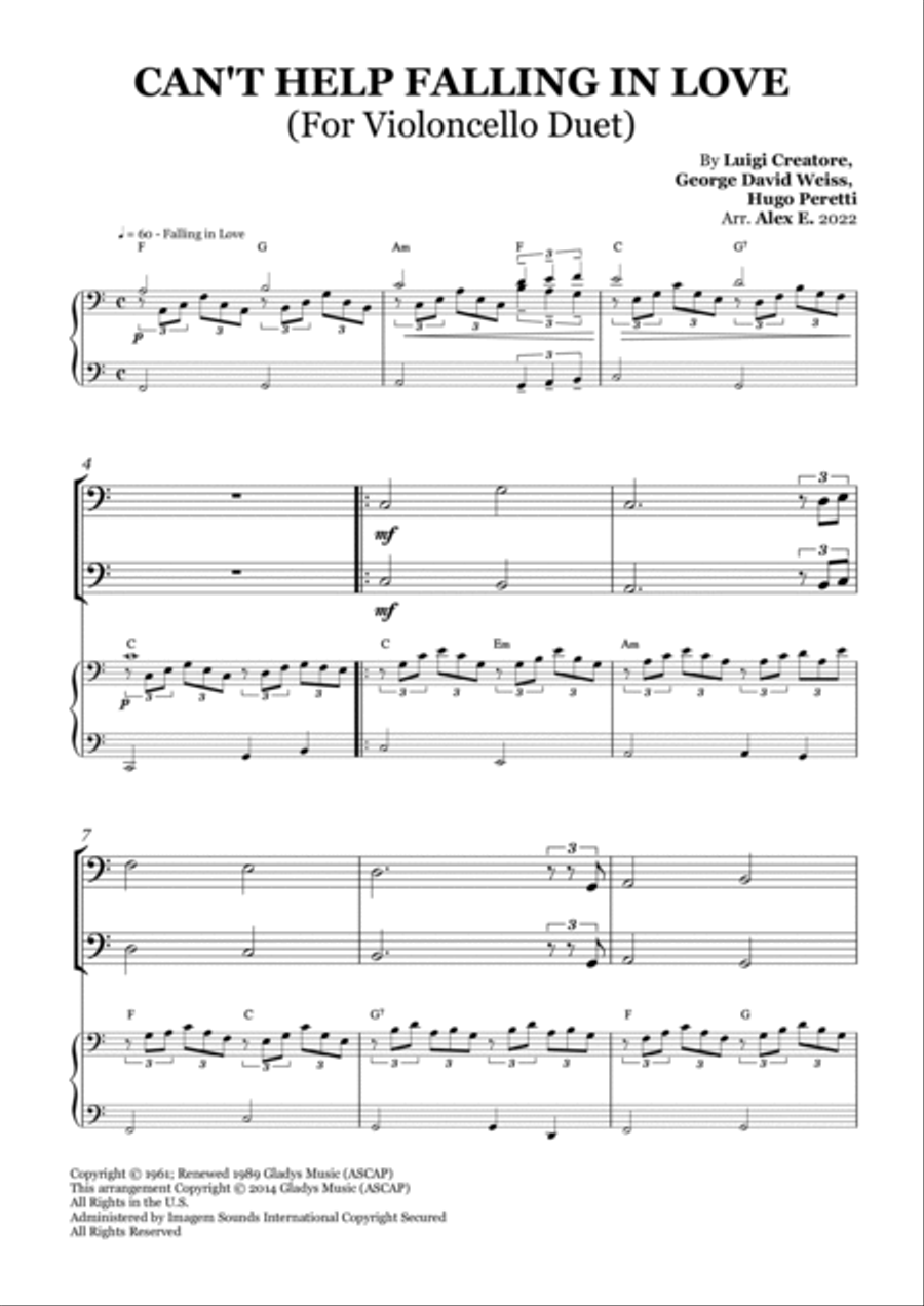 Can't Help Falling In Love String Duet scores gallery preview page 2