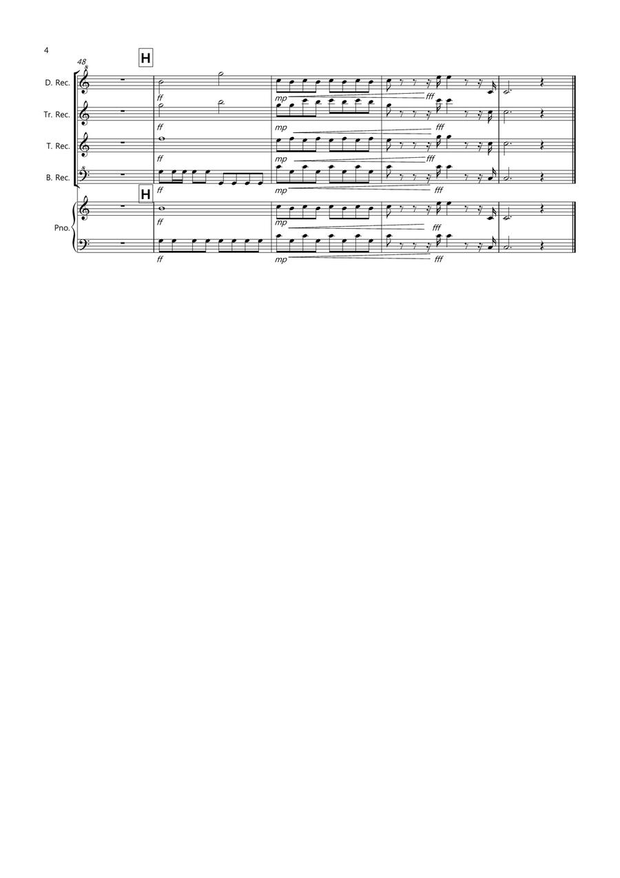 William Tell Overture for Recorder Quartet Recorder scores gallery preview page 4