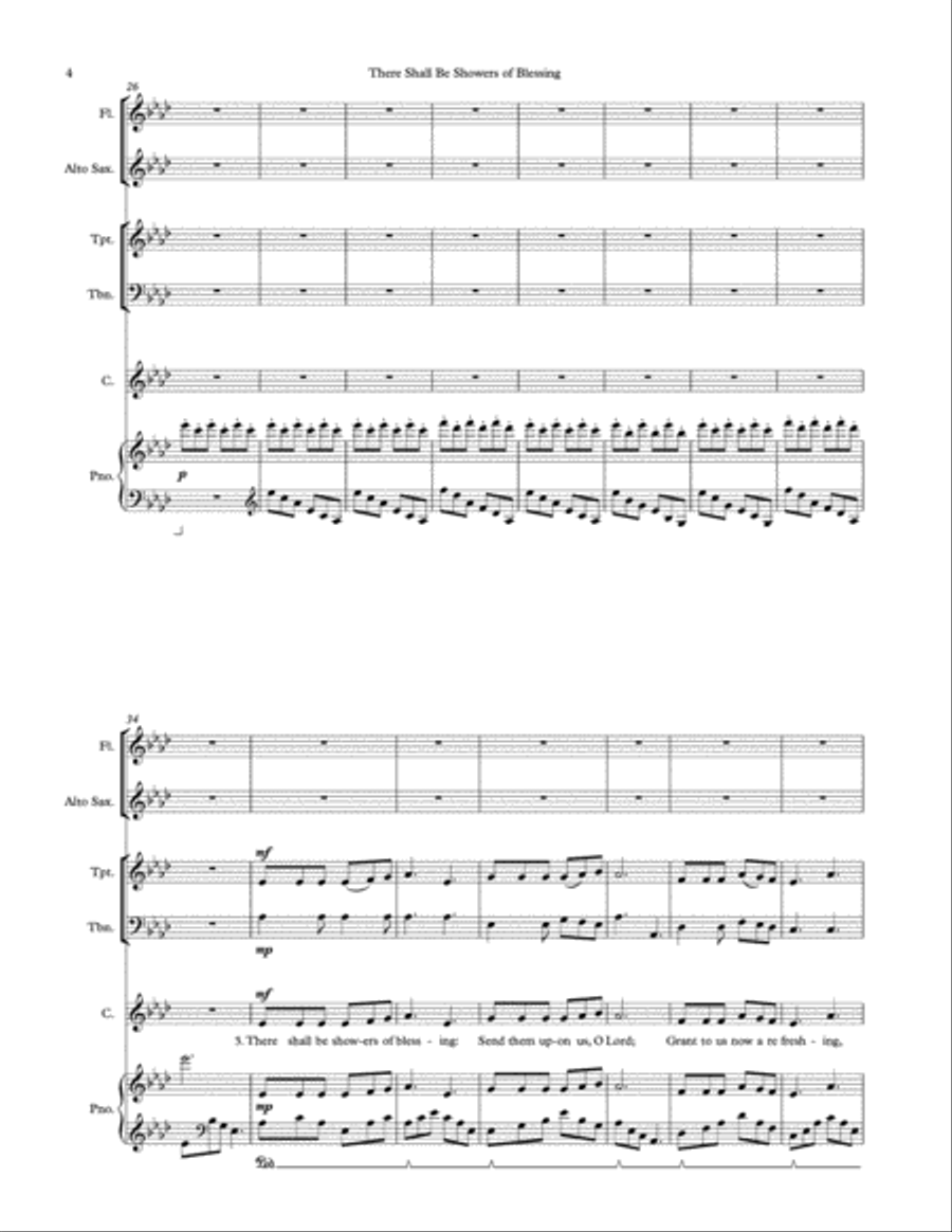 There Shall Be Showers of Blessing Unison Choir scores gallery preview page 4