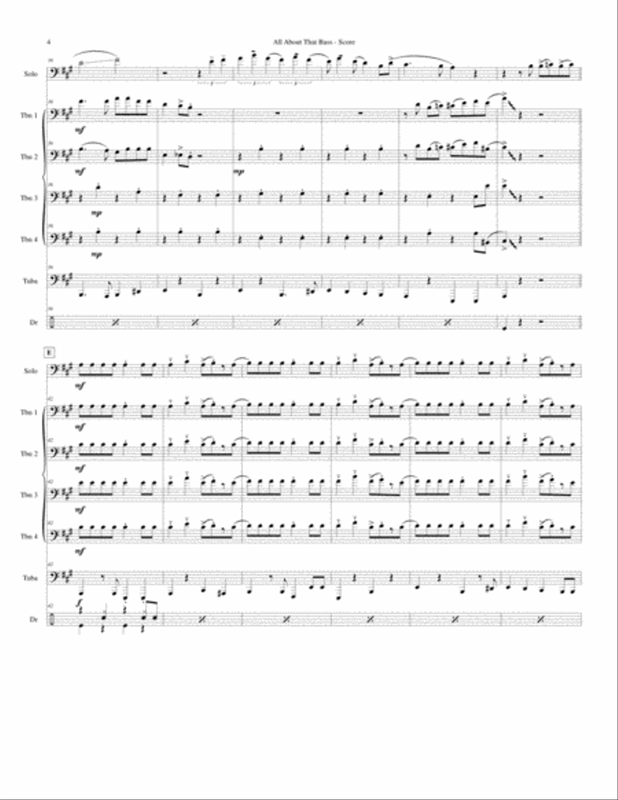 All About That Bass Brass Ensemble scores gallery preview page 4