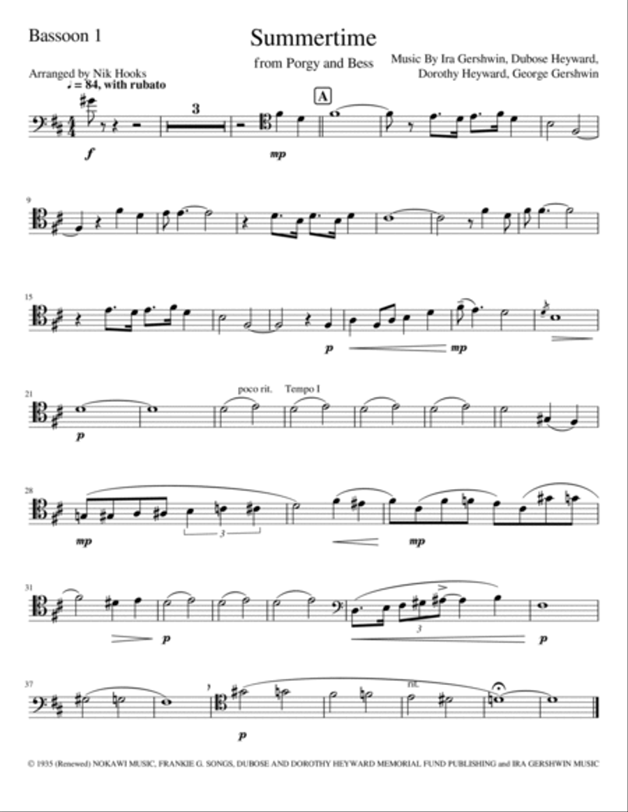 Summertime Summertime Bassoon Quartet scores gallery preview page 4