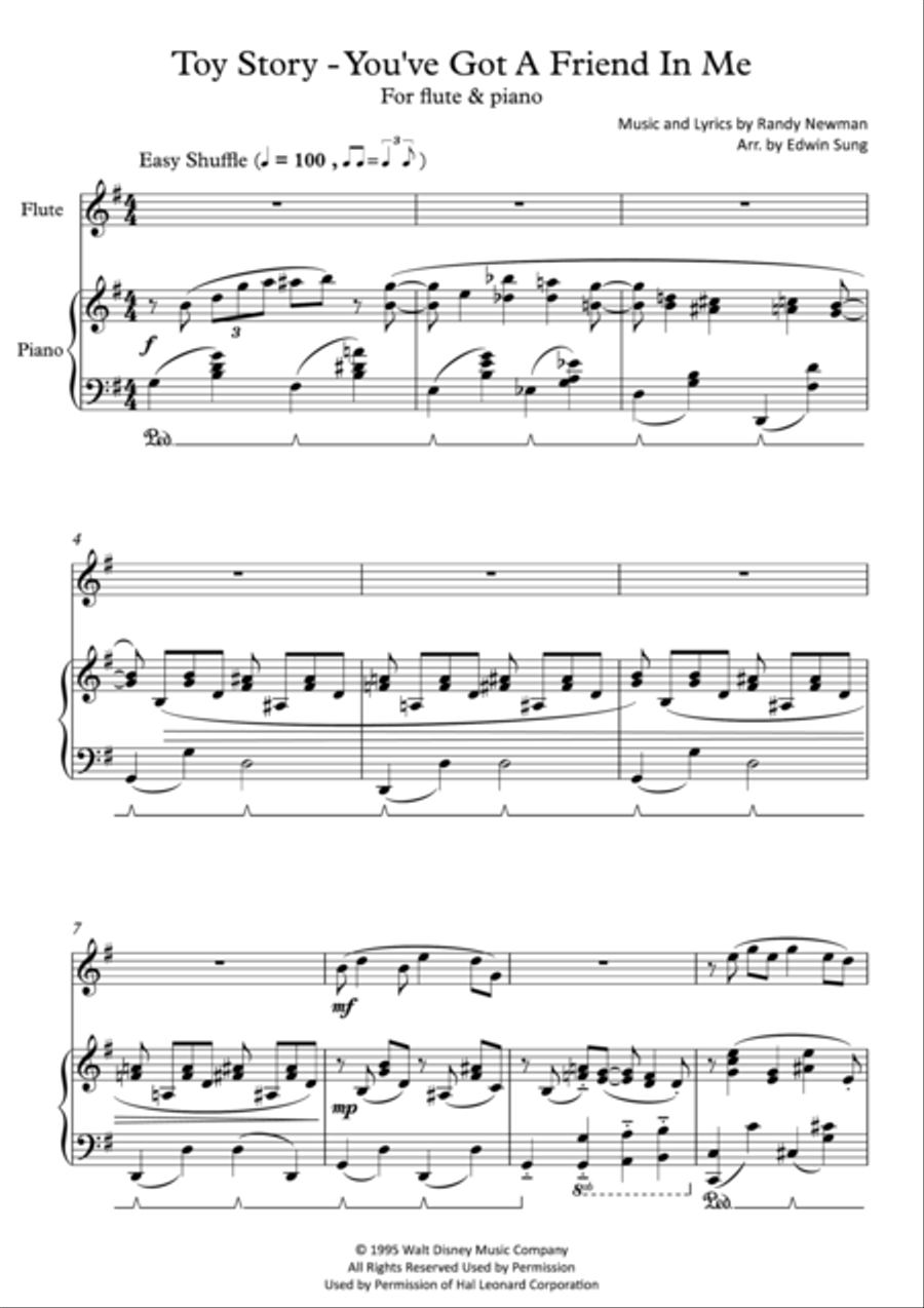 You've Got A Friend In Me Flute Solo scores gallery preview page 1