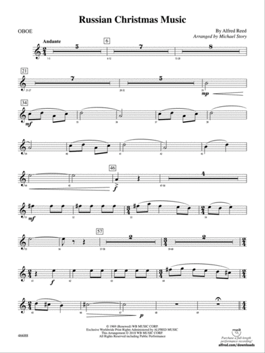 Russian Christmas Music: Oboe Full Orchestra scores gallery preview page 1