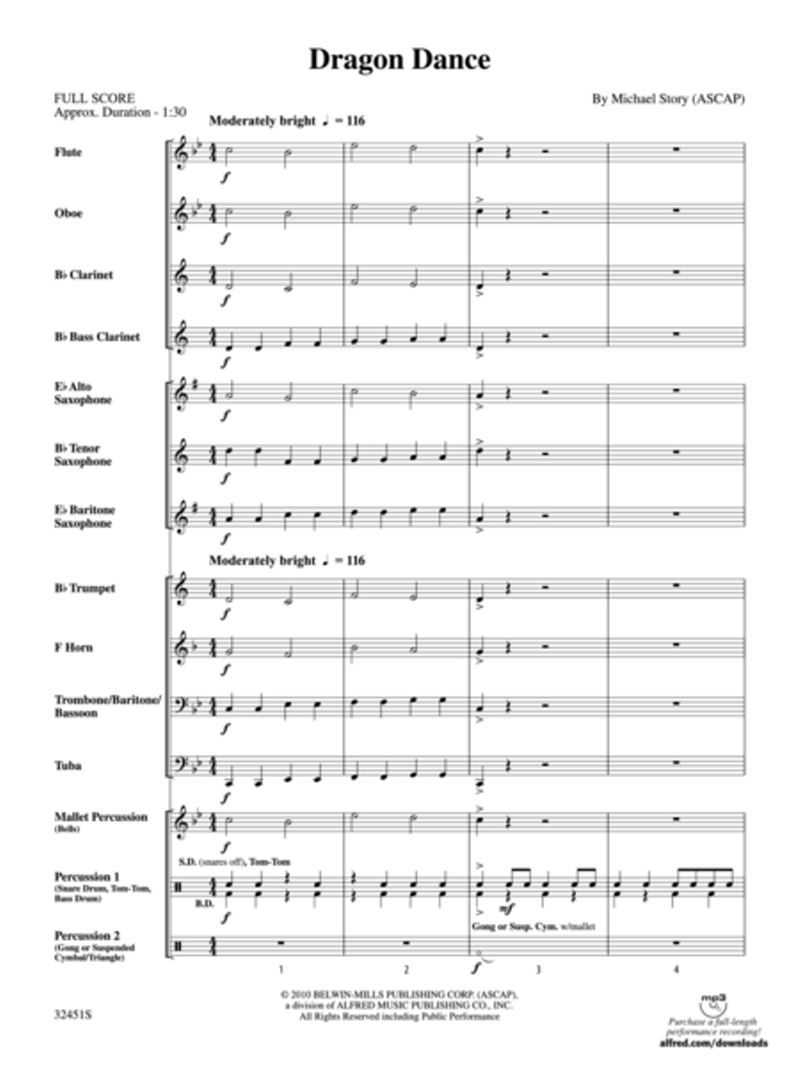 Dragon Dance Dragon Dance Concert Band scores gallery preview page 2