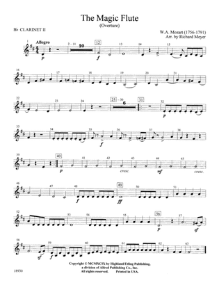 The Magic Flute (Overture): 2nd B-flat Clarinet