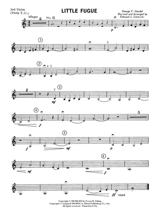 Little Fugue: 3rd Violin (Viola [TC])