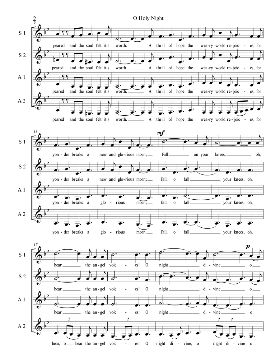 O Holy Night SSAA SSAA scores gallery preview page 2