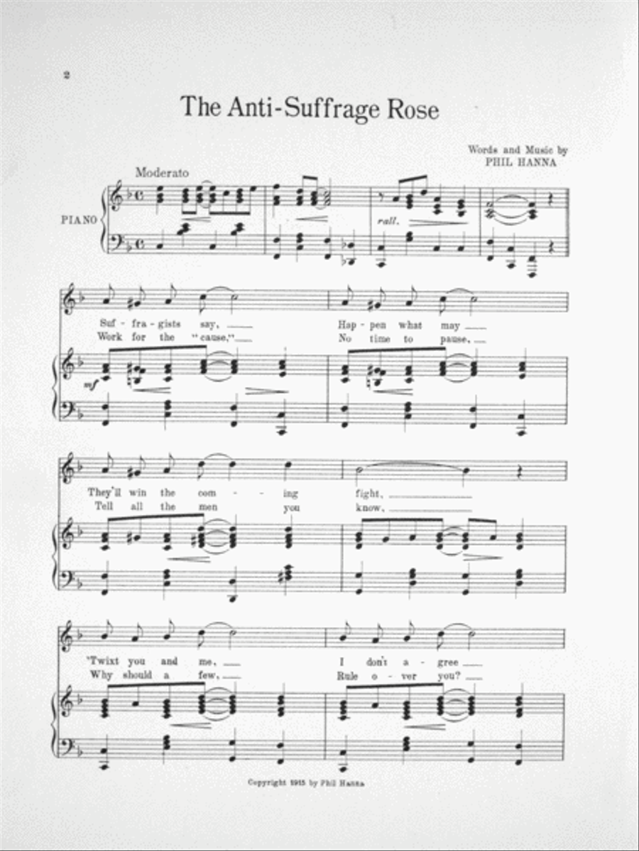 The Anti-Suffrage Rose. Song Voice scores gallery preview page 2