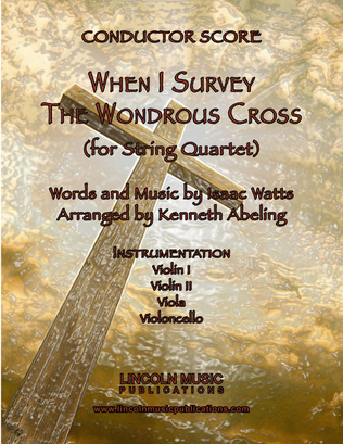 Book cover for When I Survey the Wondrous Cross (String Quartet)
