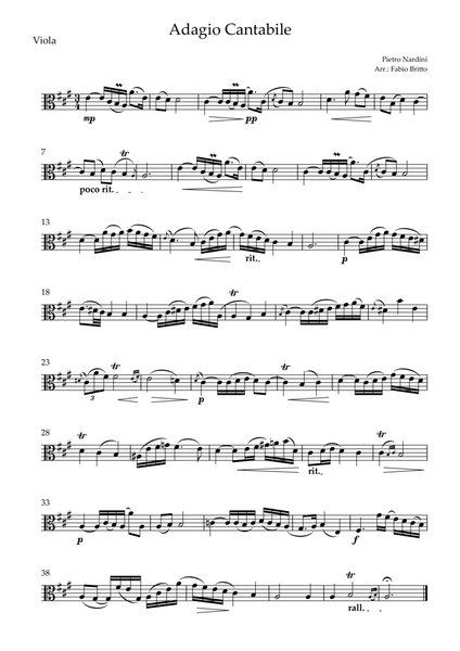 Adagio Cantabile (P. Nardini) for Viola Solo