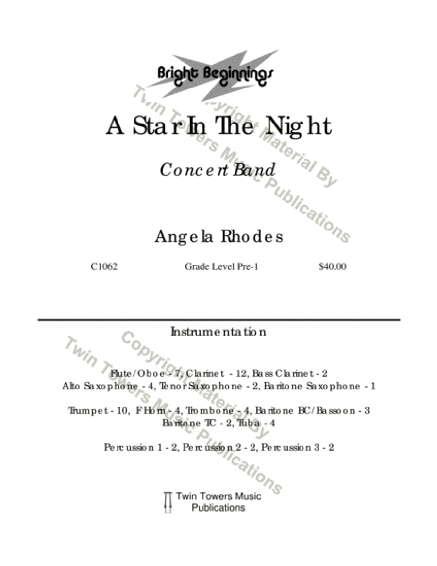 Star in the Night Concert Band scores gallery preview page 2