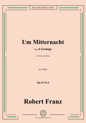 Book cover for Franz-Um Mitternacht,in G Major,Op.16 No.6,from 6 Gesange