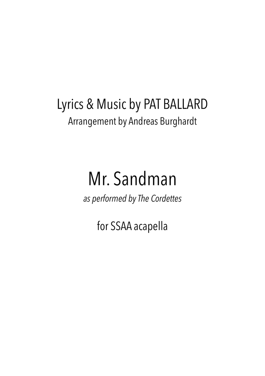 Mister Sandman SA scores gallery preview page 1