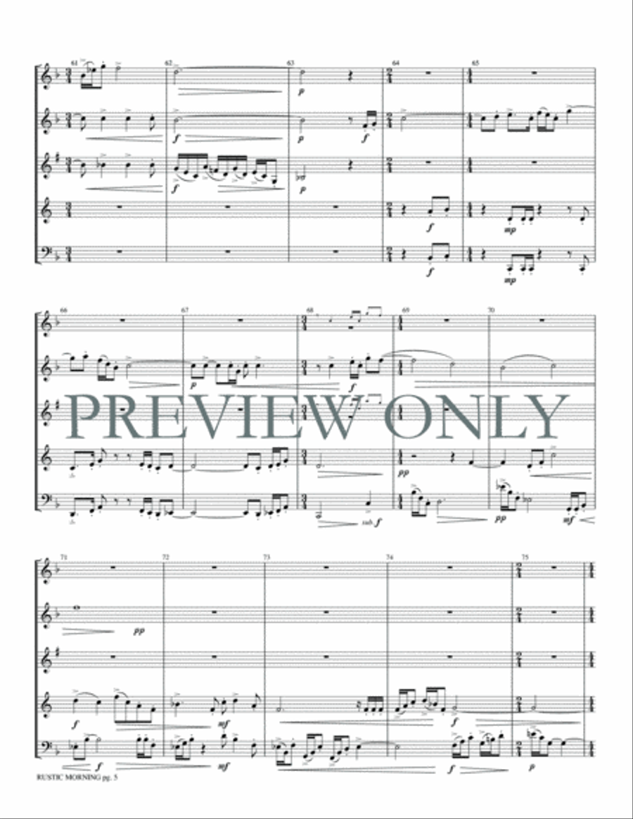 Rustic Morning Woodwind Quintet scores gallery preview page 7