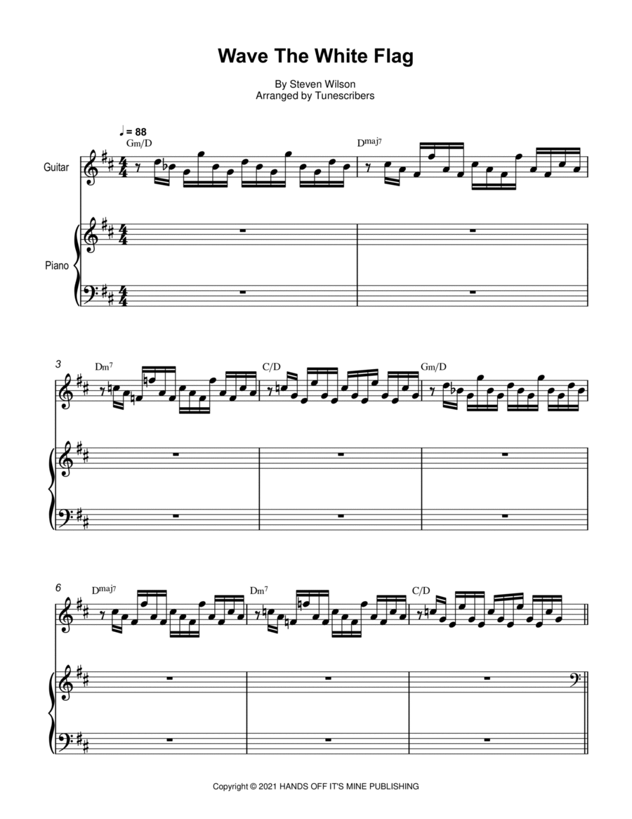 Wave The White Flag Guitar scores gallery preview page 1