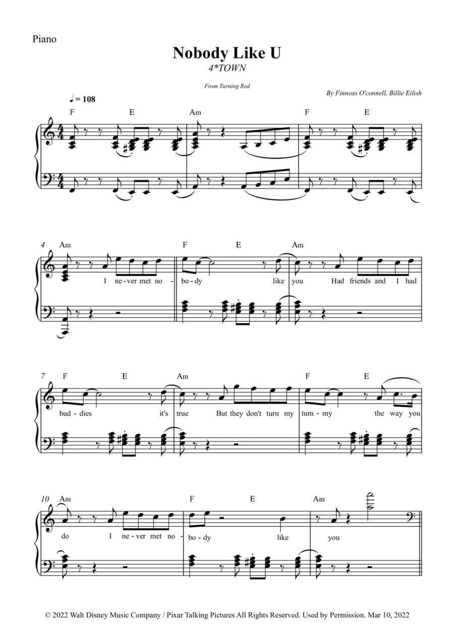 Nobody Like U Voice scores gallery preview page 1