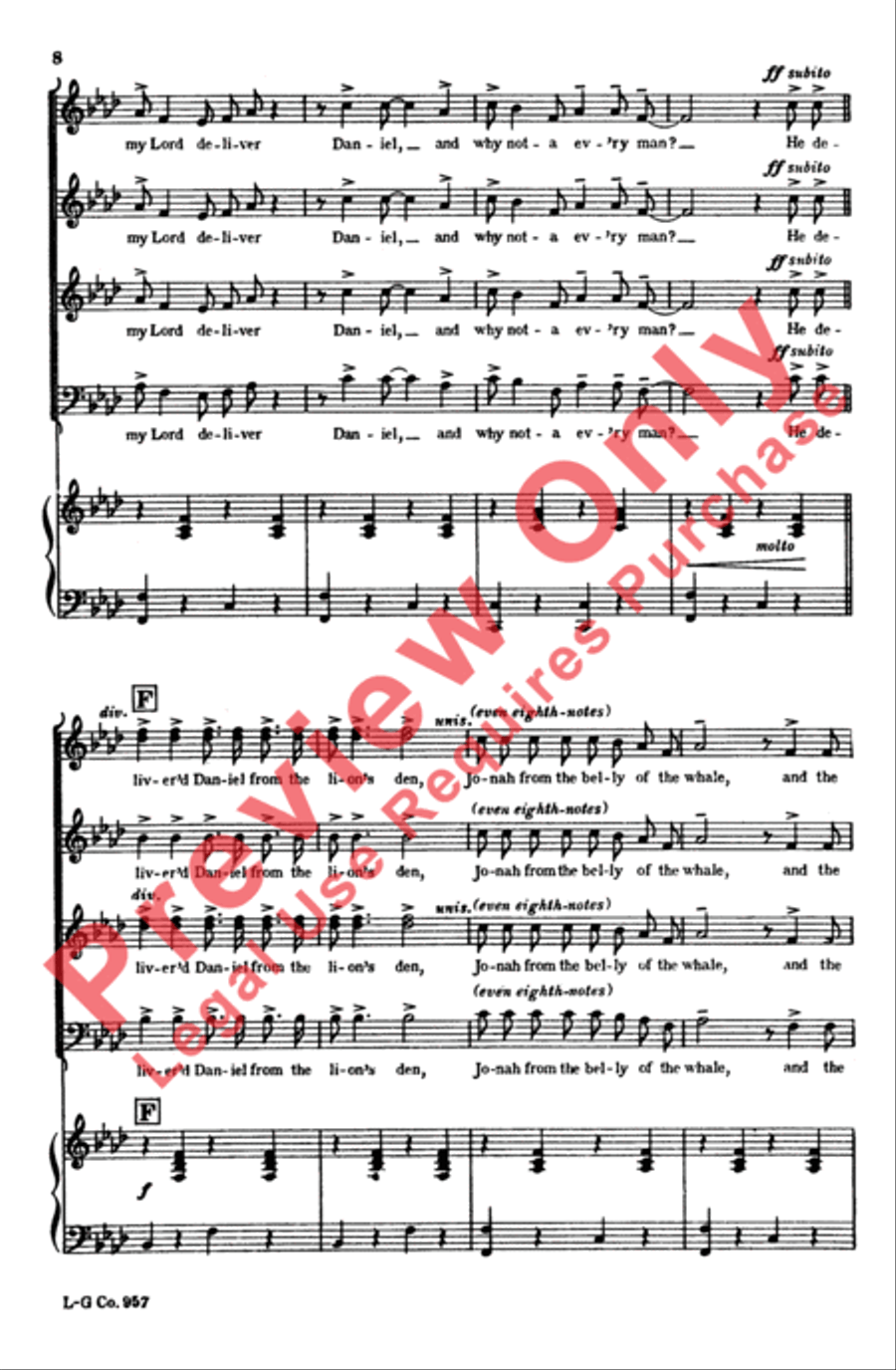 Didn't My Lord Deliver Daniel? 4-Part scores gallery preview page 7