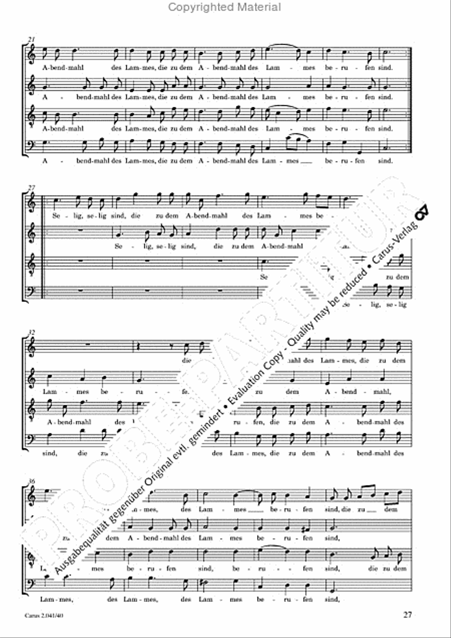 Motets and arias for choirs collected and edited by Johann Adam Hiller, vol. 4 Voice Solo scores gallery preview page 28