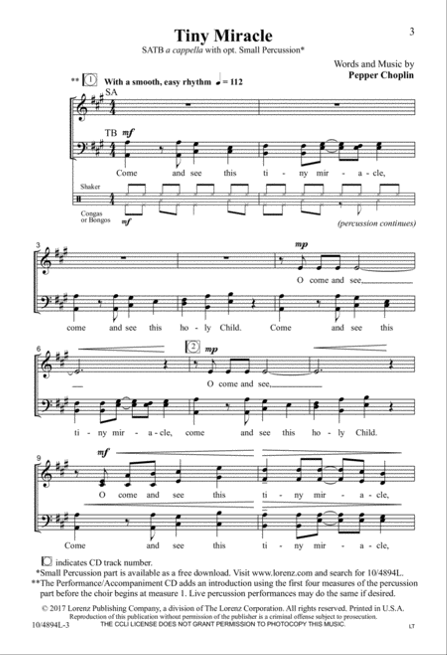 Tiny Miracle 4-Part scores gallery preview page 2