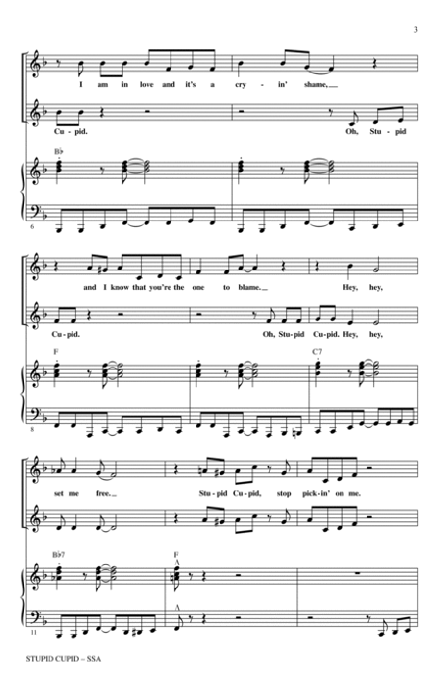 Stupid Cupid (arr. Roger Emerson) SSA scores gallery preview page 2