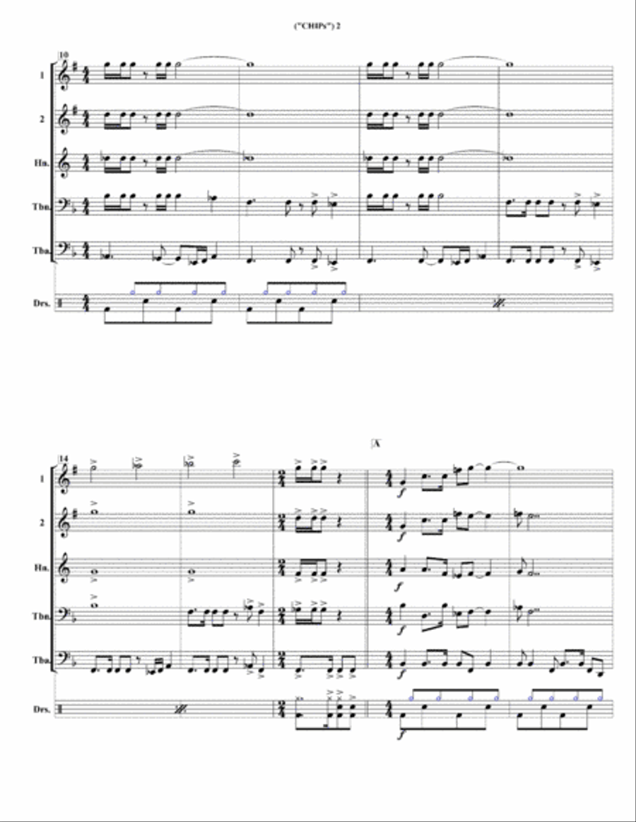 Chips Theme Brass Quintet scores gallery preview page 4
