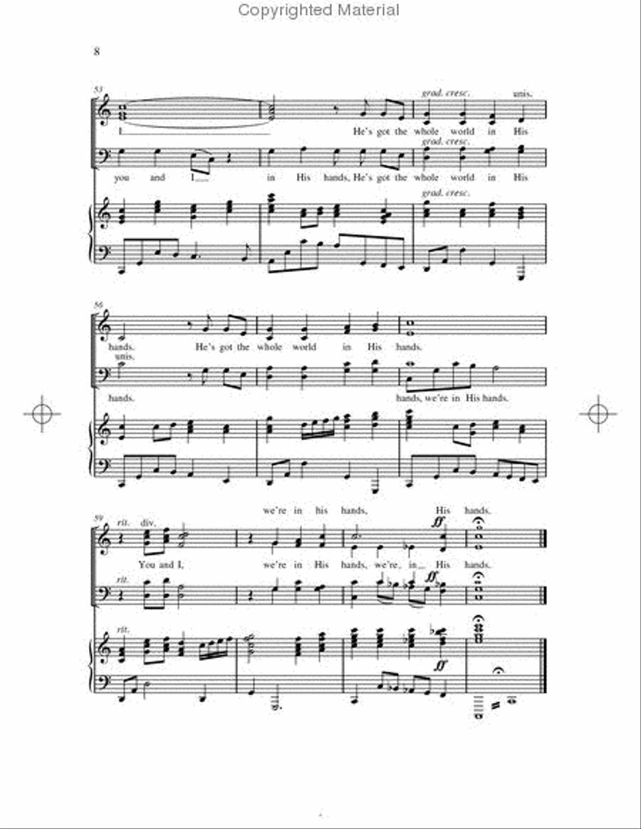 Somebody Bigger Has the World In His Hands 4-Part scores gallery preview page 4