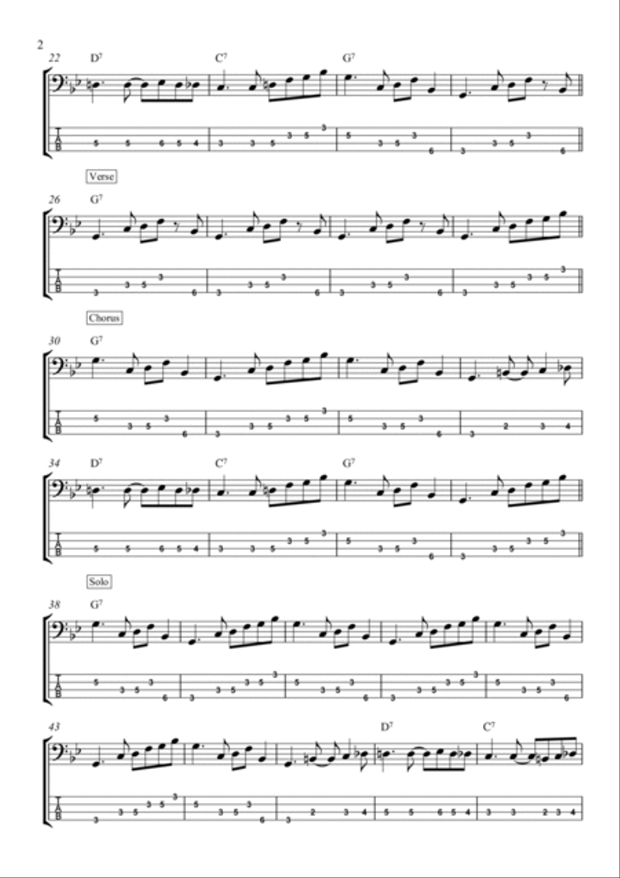 Born Under A Bad Sign Bass Guitar scores gallery preview page 2