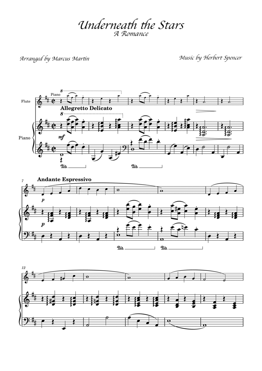 Underneath the Stars for Flute and Piano Flute Solo scores gallery preview page 1