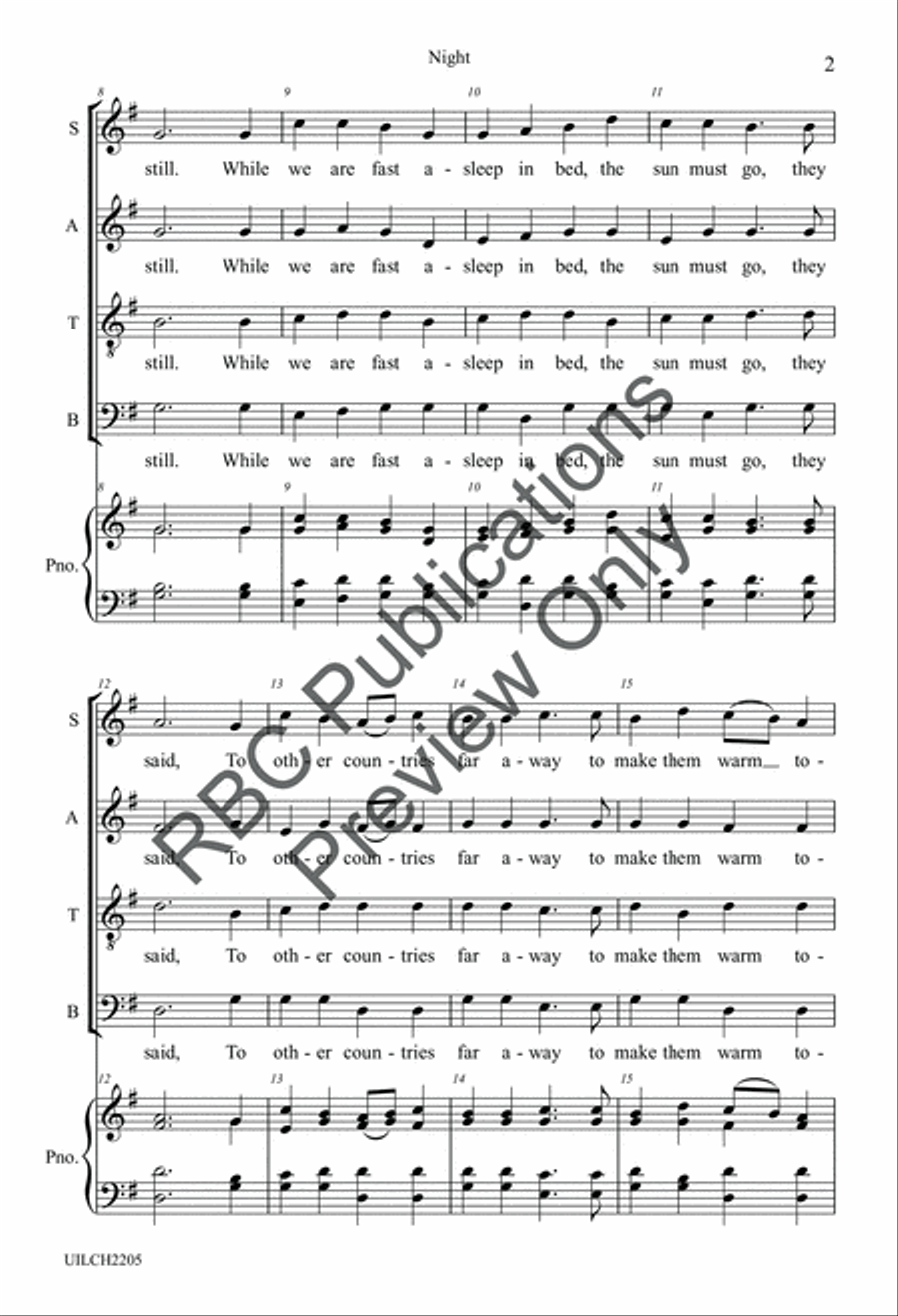 Night Night 4-Part scores gallery preview page 4