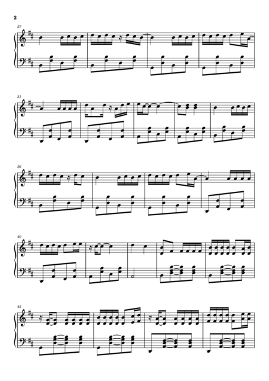 Despacito Piano Solo scores gallery preview page 2