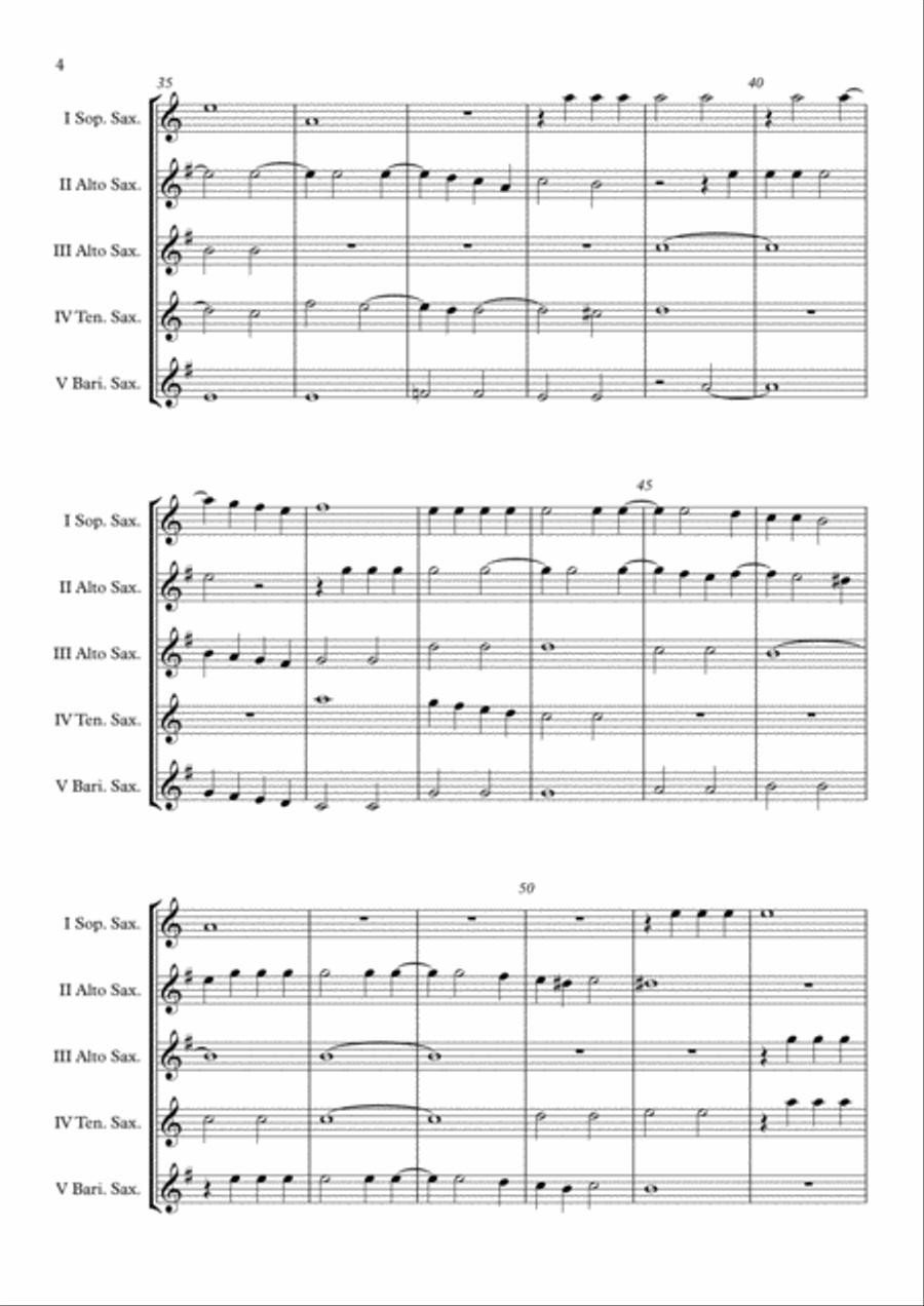 Madrigal Ahi dolente partita (Claudio Monteverdi) Saxophone Quintet arr. Adrian Wagner Saxophone Quintet scores gallery preview page 4