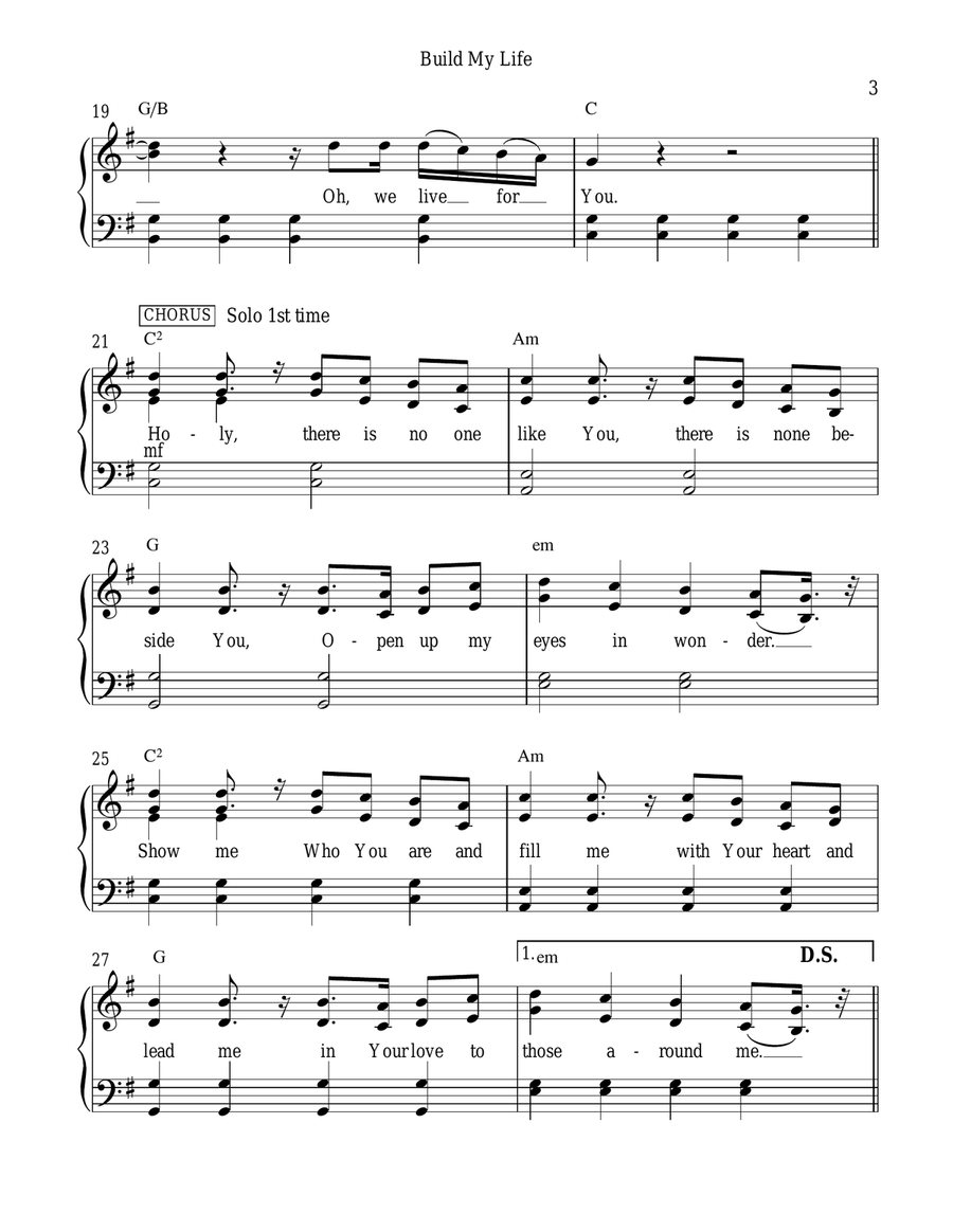 Build My Life Piano, Vocal scores gallery preview page 3