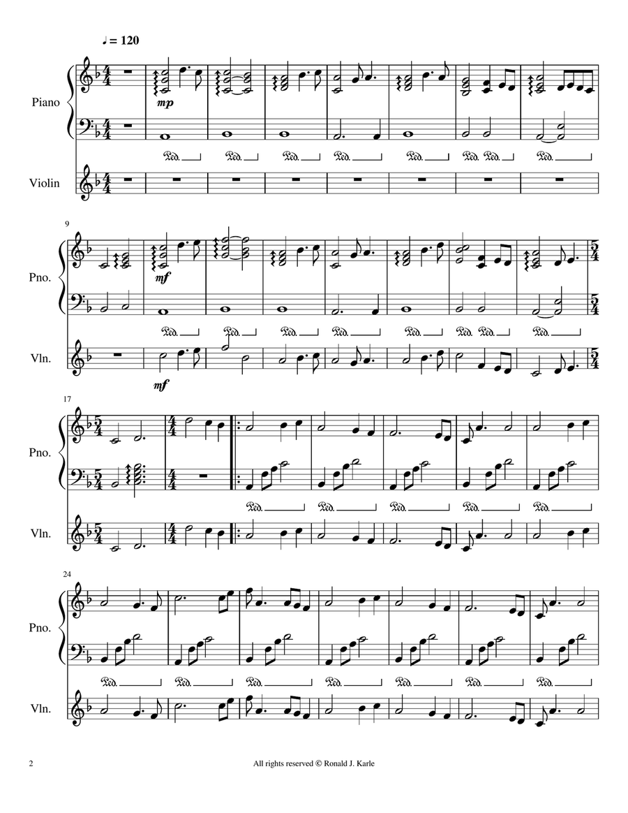 Meditation Eight Violin and Piano Violin Solo scores gallery preview page 2