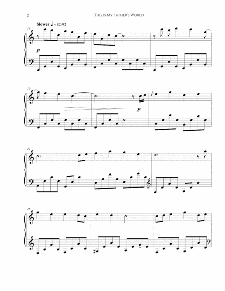 This is my Father's World Intermediate piano sheet music