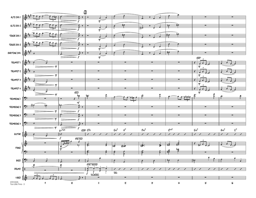 Too Little Time (arr. Sammy Nestico) - Conductor Score (Full Score) - Conductor Score (Full Score) Jazz Ensemble scores gallery preview page 3