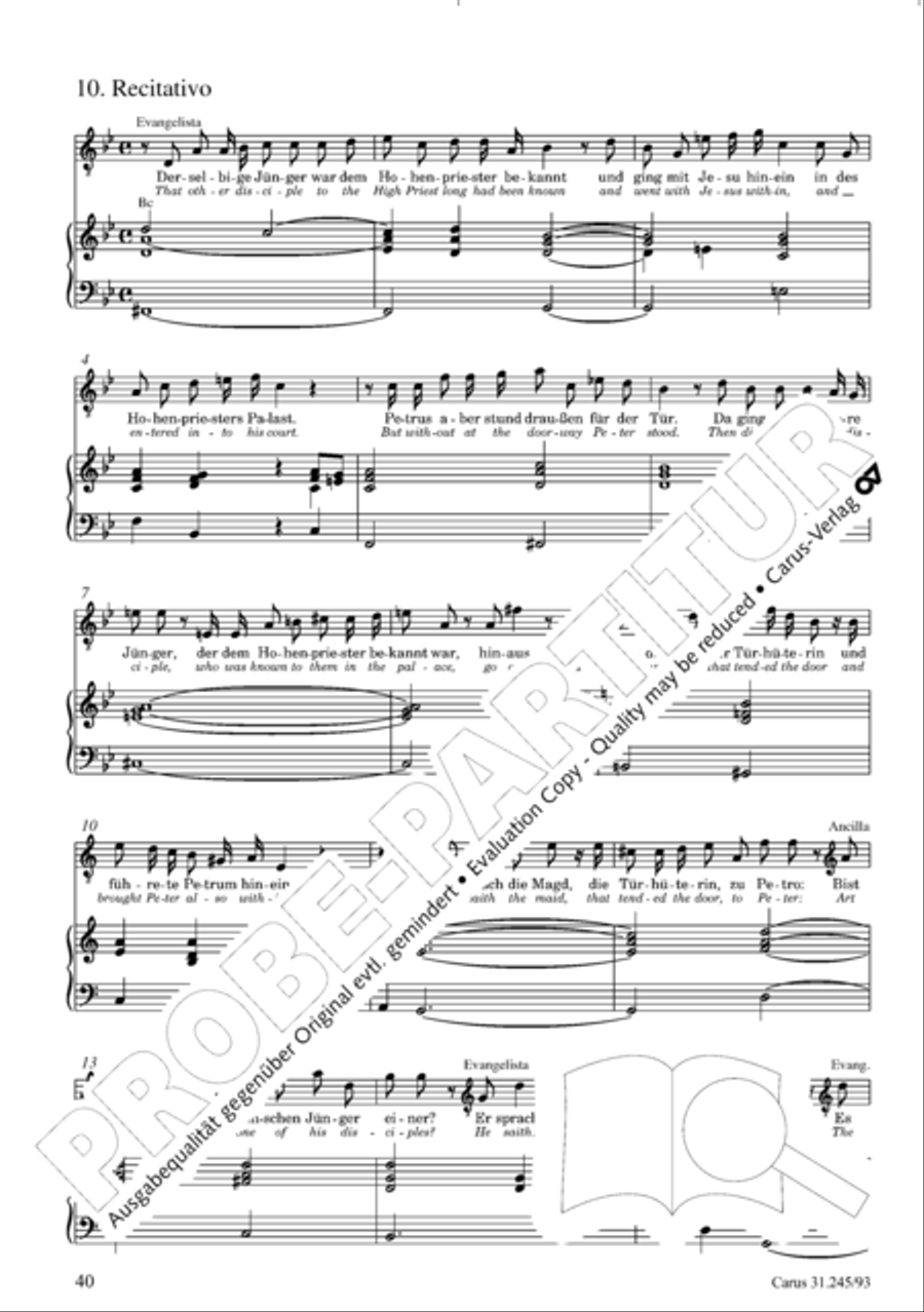 St. John Passion (Johannes-Passion) 4-Part scores gallery preview page 41