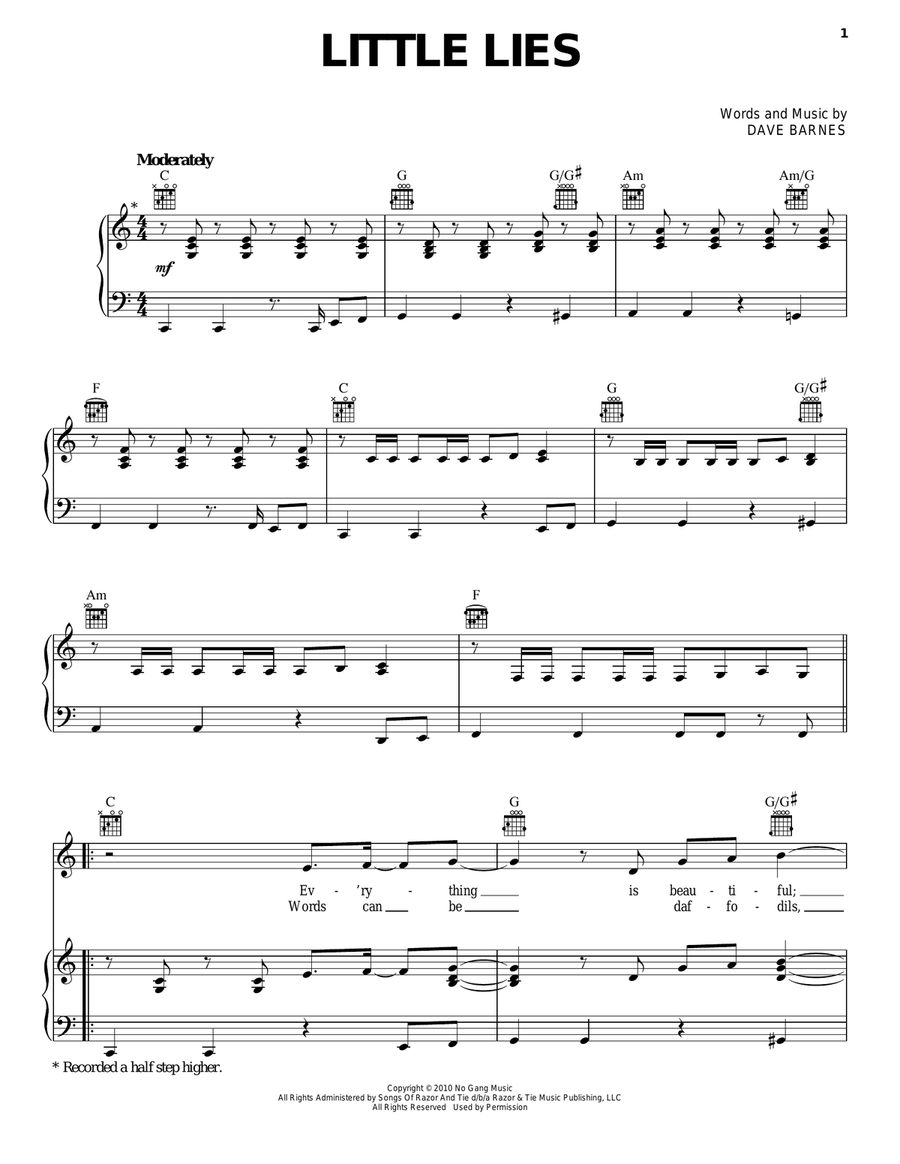 Little Lies Acoustic Guitar scores gallery preview page 1