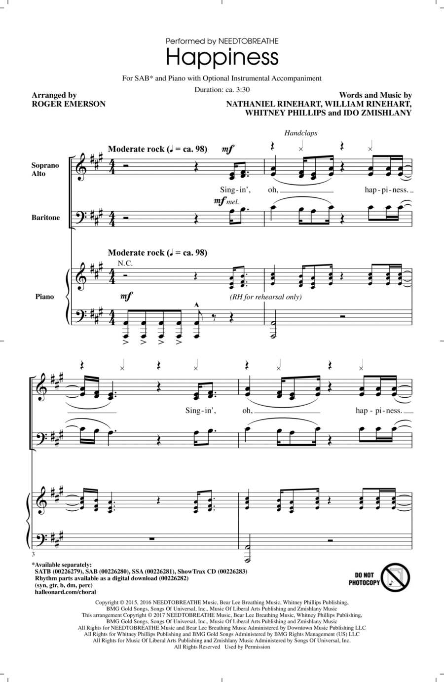 Happiness 3-Part scores gallery preview page 1