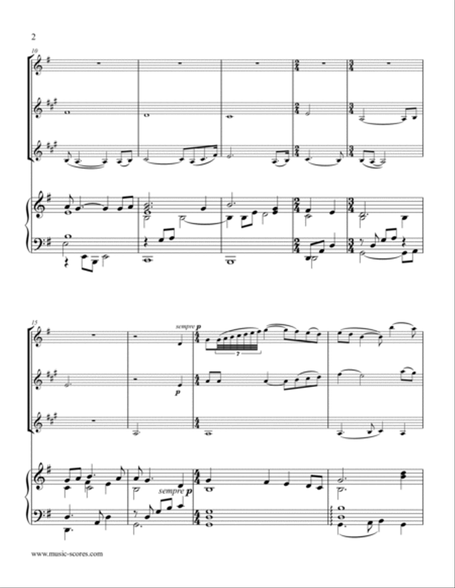 Shenandoah - Flute, Clarinet, Bass Clarinet and Piano Bass Clarinet scores gallery preview page 2