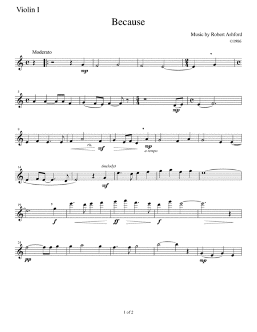 Because (String Quartet) String Quartet scores gallery preview page 6