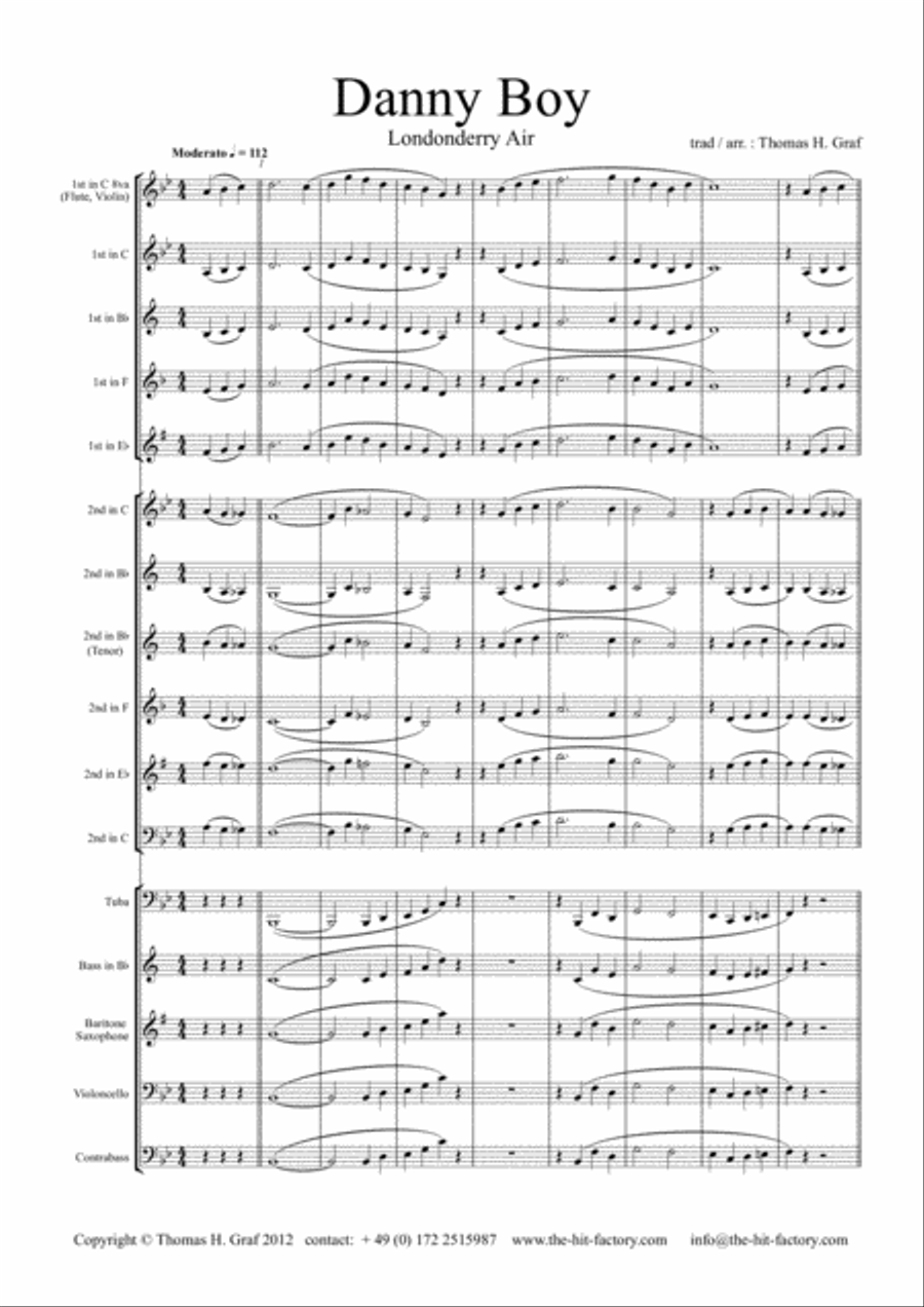 Danny Boy - Londonderry Air - School Band School and Community scores gallery preview page 1