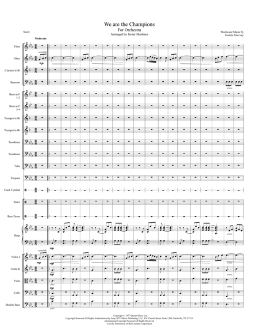 We Are The Champions Full Orchestra scores gallery preview page 2
