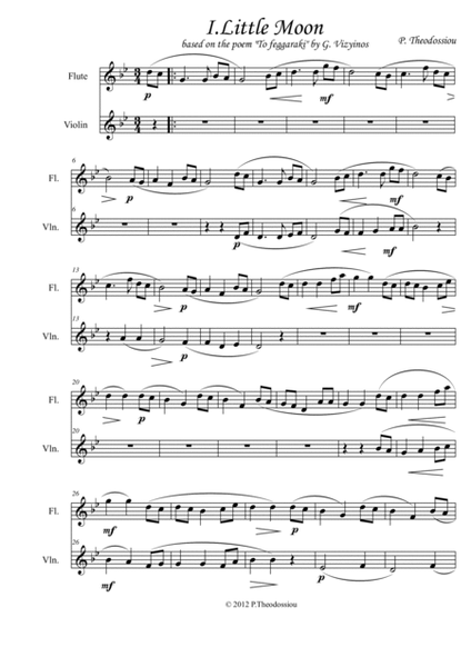 "Six Children Songs" for two flutes and a violin