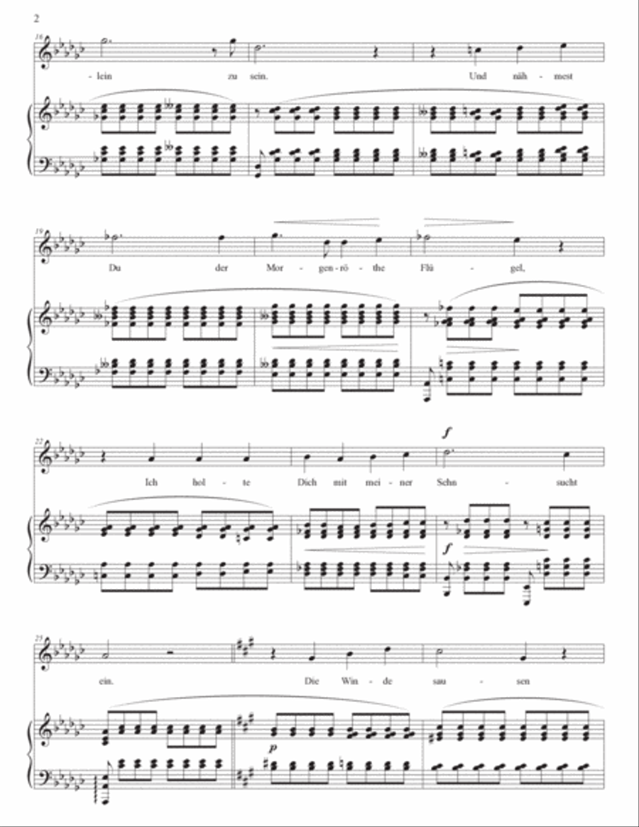 SJÖGREN: Ich möchte schweben über Thal und Hügel, Op. 12 no. 6 (transposed to G-flat major) Voice scores gallery preview page 3