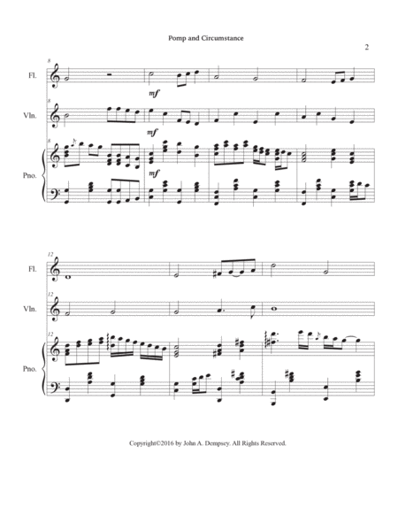 Pomp and Circumstance (Trio for Flute, Violin and Piano) image number null